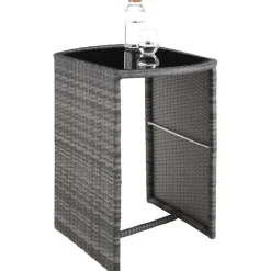 tectake Aluminium wicker bistroset Hamburg, Grijs