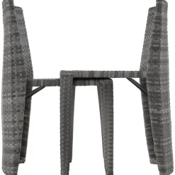 tectake Aluminium wicker bistroset Hamburg, Grijs