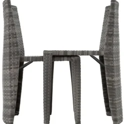 tectake Aluminium wicker bistroset Hamburg, Grijs