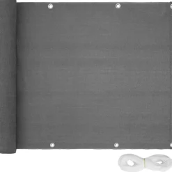 tectake Balkon privacyscherm met metaalversterkte ogen, variant 2, Grijs