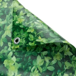 tectake Balkon privacyscherm met metaalversterkte ogen, Groene Bladeren