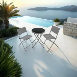 tectake Balkonset Düsseldorf 2+1, Grijs