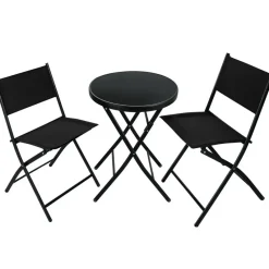 tectake Balkonset Düsseldorf 2+1, Zwart