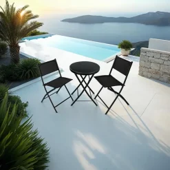 tectake Balkonset Düsseldorf 2+1, Zwart