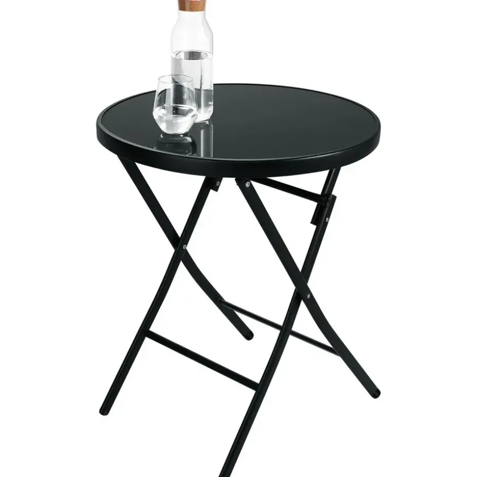 tectake Balkonset Düsseldorf 2+1, Zwart