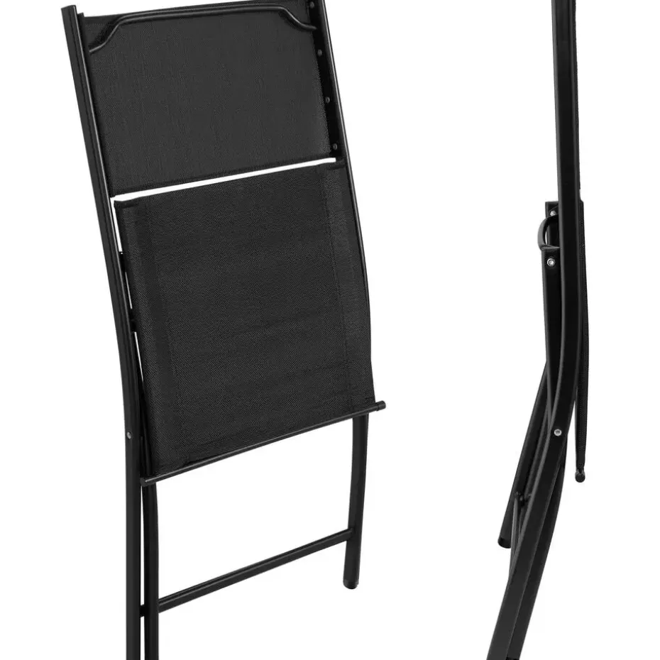 tectake Balkonset Düsseldorf 2+1, Zwart