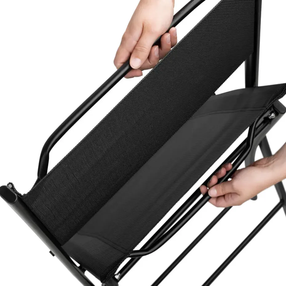 tectake Balkonset Düsseldorf 2+1, Zwart