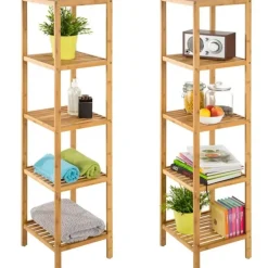 tectake Bambus rek 5 etages 33x33x141cm, Bruin