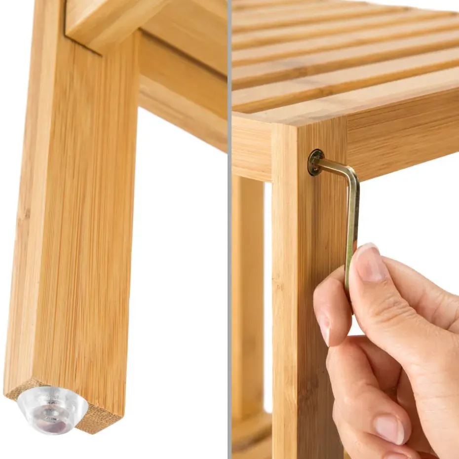 tectake Bambus rek 5 etages 33x33x141cm, Bruin