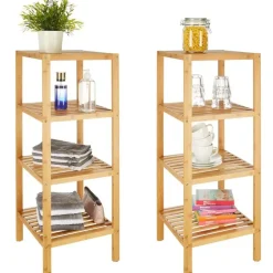 tectake Bambus rek 4 etages 33x33x97 cm, Bruin