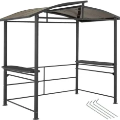 tectake Barbecue-overkapping Asado 2,4x1,5x2,34m, Grijs