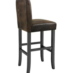 tectake Barkruk van kunstleer, Oud Bruin