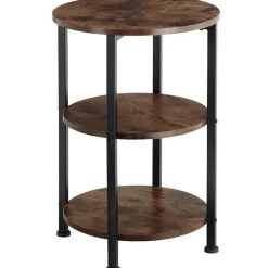 tectake Bijzettafel Colchester 40x61cm, Industrieel Hout Donker, Rustiek