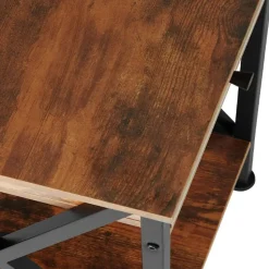 tectake Bijzettafel Dayton 35x35x70,5cm, Industrieel Hout Donker, Rustiek