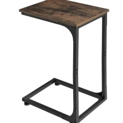 tectake Bijzettafel Erie 40x30x63cm, Industrieel Hout Donker, Rustiek