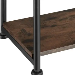 tectake Bijzettafel Memphis 34x30x59cm, Industrieel Hout Donker, Rustiek