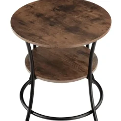 tectake Bijzettafel Saint Louis, Industrieel Hout Donker, Rustiek