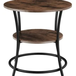 tectake Bijzettafel Saint Louis, Industrieel Hout Donker, Rustiek