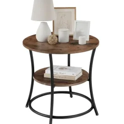 tectake Bijzettafel Saint Louis, Industrieel Hout Donker, Rustiek