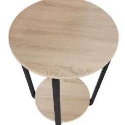 tectake Bijzettafel Swindon 50x62,5cm, Industrieel Licht Hout, Eiken Sonoma