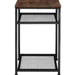 tectake Bijzettafel York 45,5x36x75,5cm, Industrieel Hout Donker, Rustiek