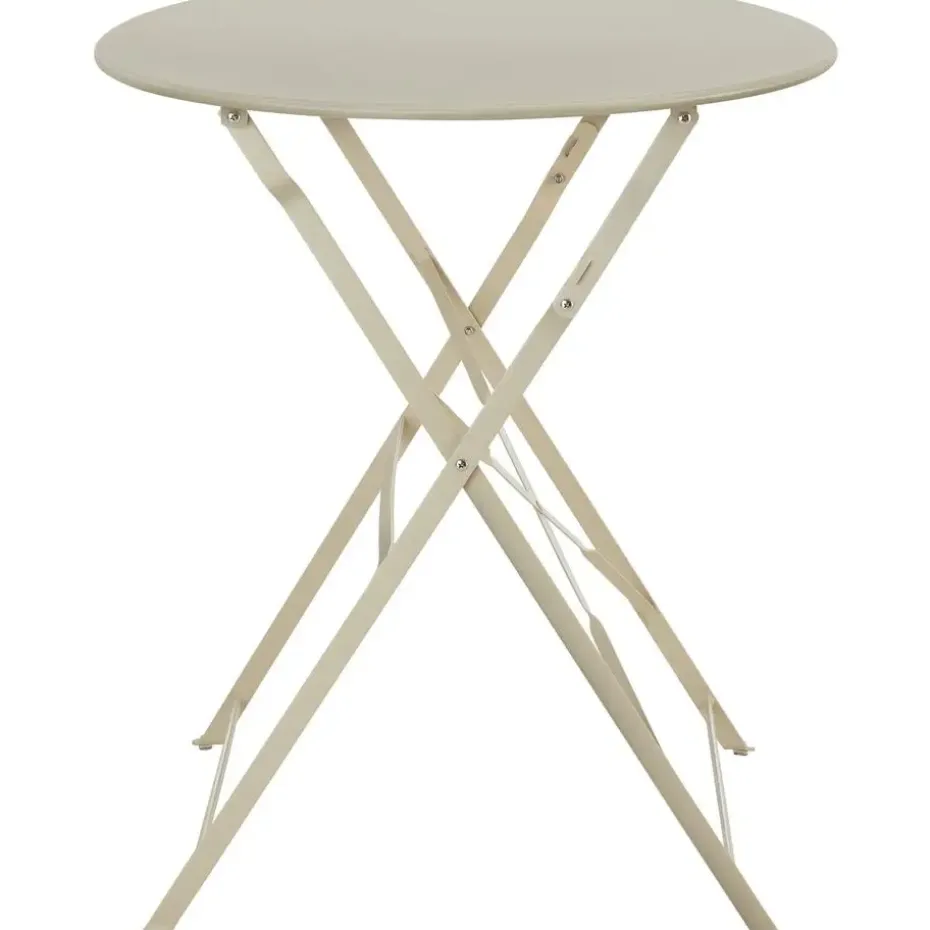 tectake Bistrotafel set Frieda, inklapbaar voor 2 personen, Crème