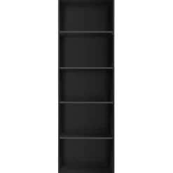 tectake Boekenrek Lexi 5 vakken 60x30x190cm, Zwart