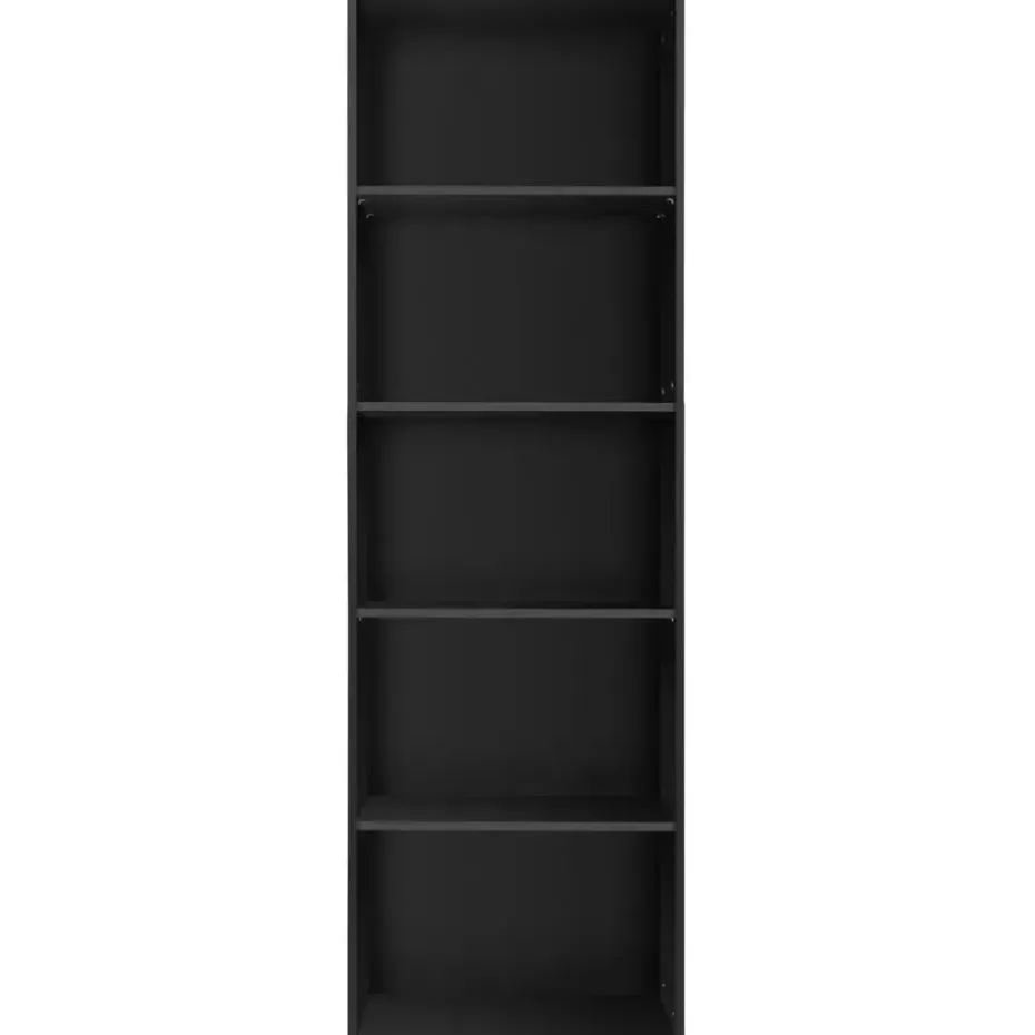 tectake Boekenrek Lexi 5 vakken 60x30x190cm, Zwart