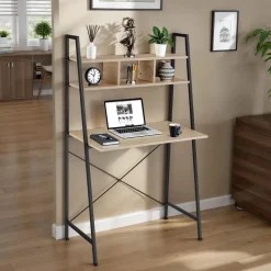 tectake Bureau Exeter 85,5x46,5x140cm, Industrieel Licht Hout, Eiken Sonoma