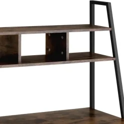 tectake Bureau Exeter 85,5x46,5x140cm, Industrieel Hout Donker, Rustiek