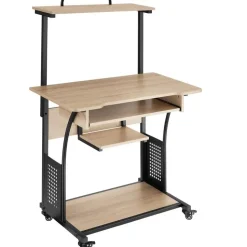 tectake Bureau Fife 80x65,5x130,5cm, Industrieel Licht Hout, Eiken Sonoma