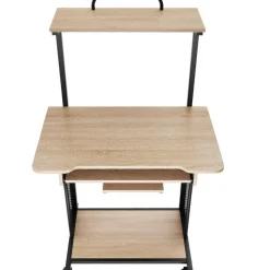 tectake Bureau Fife 80x65,5x130,5cm, Industrieel Licht Hout, Eiken Sonoma