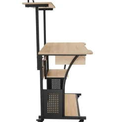 tectake Bureau Fife 80x65,5x130,5cm, Industrieel Licht Hout, Eiken Sonoma