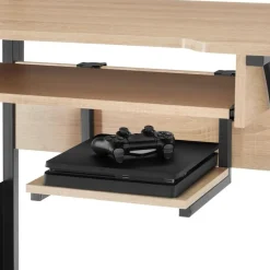 tectake Bureau Fife 80x65,5x130,5cm, Industrieel Licht Hout, Eiken Sonoma