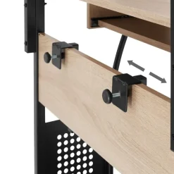 tectake Bureau Fife 80x65,5x130,5cm, Industrieel Licht Hout, Eiken Sonoma