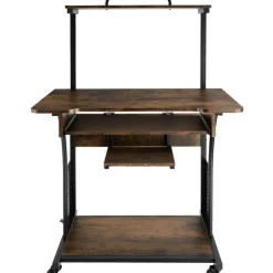 tectake Bureau Fife 80x65,5x130,5cm, Industrieel Hout Donker, Rustiek