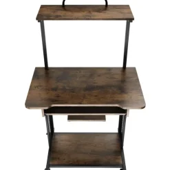 tectake Bureau Fife 80x65,5x130,5cm, Industrieel Hout Donker, Rustiek