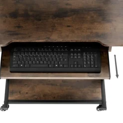 tectake Bureau Fife 80x65,5x130,5cm, Industrieel Hout Donker, Rustiek