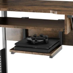 tectake Bureau Fife 80x65,5x130,5cm, Industrieel Hout Donker, Rustiek