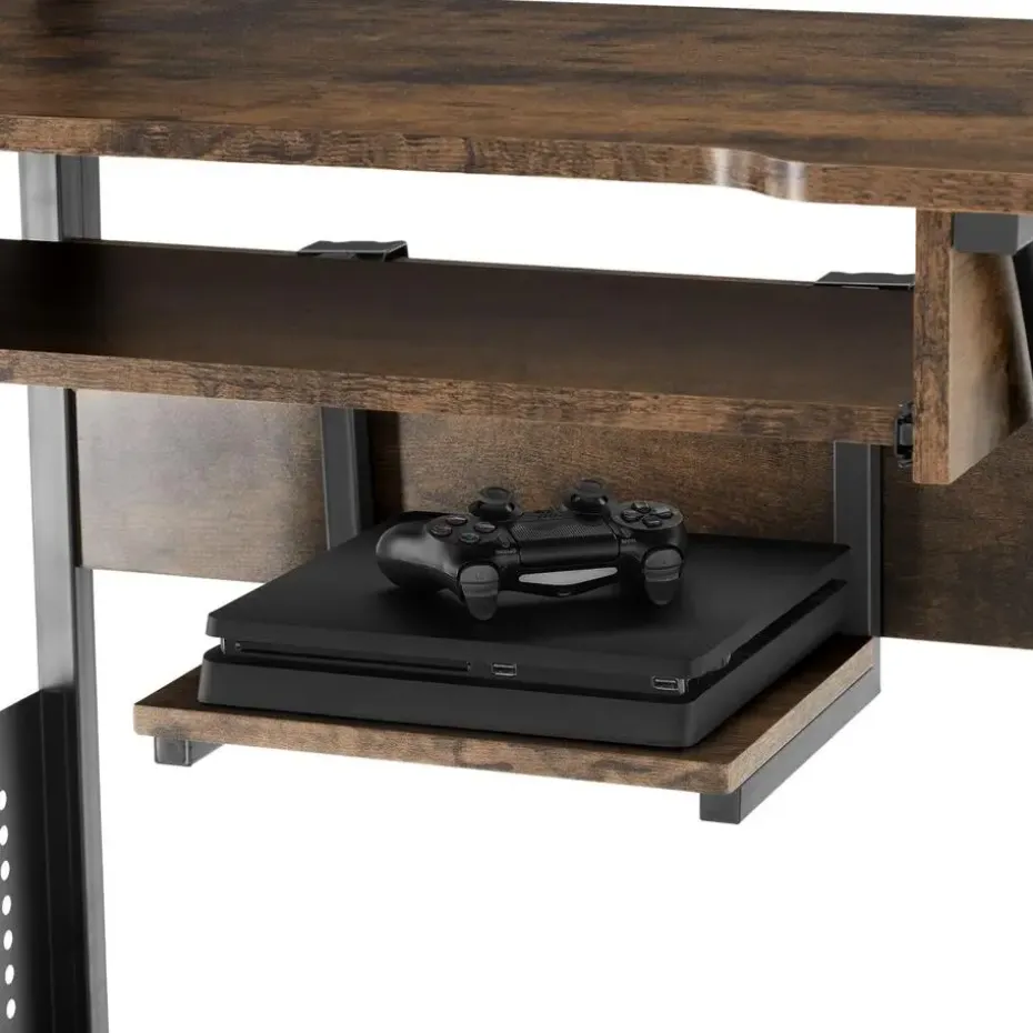 tectake Bureau Fife 80x65,5x130,5cm, Industrieel Hout Donker, Rustiek