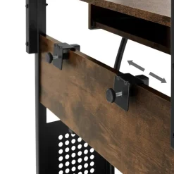 tectake Bureau Fife 80x65,5x130,5cm, Industrieel Hout Donker, Rustiek