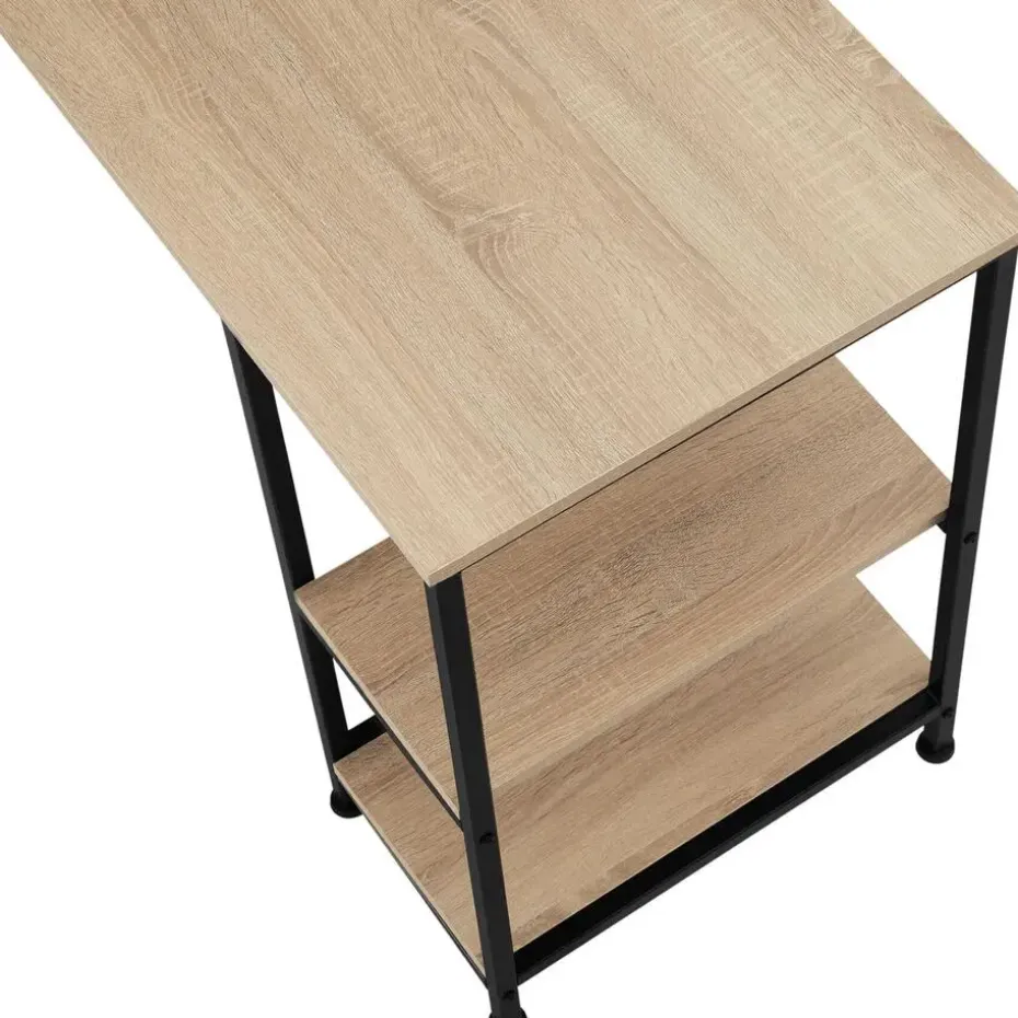 tectake Bureau Hamilton 138x138x75,5cm, Industrieel Licht Hout, Eiken Sonoma