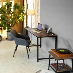 tectake Bureau Jenkins, Industrieel Hout Donker, Rustiek