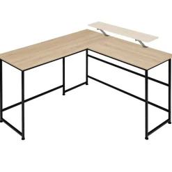tectake Bureau Melrose 140x130x76,5cm, Industrieel Licht Hout, Eiken Sonoma