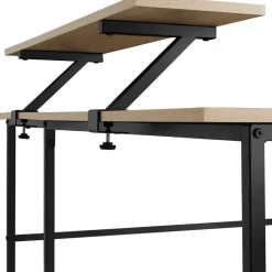 tectake Bureau Melrose 140x130x76,5cm, Industrieel Licht Hout, Eiken Sonoma