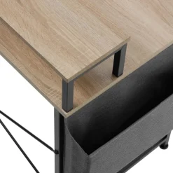 tectake Bureau met plank en organizer, Industrieel Licht Hout, Eiken Sonoma
