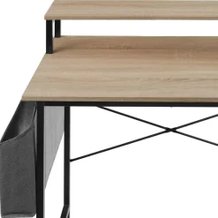 tectake Bureau met plank en organizer, Industrieel Licht Hout, Eiken Sonoma
