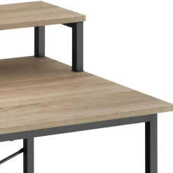 tectake Bureau met plank en organizer, Industrieel Licht Hout, Eiken Sonoma