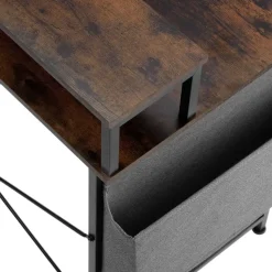 tectake Bureau met plank en organizer, Industrieel Hout Donker, Rustiek