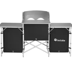 tectake Campingkeuken 172x52x104cm, Zwart